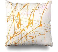 Housse De Coussin Carré 45x45cm, Couleur Bleu Peinture Abstrait Créatif Main Jackson Pollock Artistique Lumineux Rough Décoratif Taie d'oreiller Lavable Salon Canape Housse De Coussin