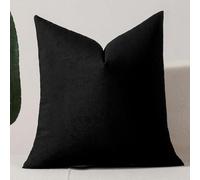 Housse De Coussin Carreaux 50x50 Lot De 2 Housses De Coussin Buffalo Plaid Tartan Housses De Coussino Décoratives en Coton Respirant Et Doux pour Canapé pour Chambre(2PCS Black A,18x18 In/45x45 cm)