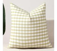 Housse De Coussin Carreaux 50x50 Lot De 2 Housses De Coussin Buffalo Plaid Tartan Housses De Coussino Décoratives en Coton Respirant Et Doux pour Canapé pour Chambre(2PCS Green C,18x18 In/45x45 cm)