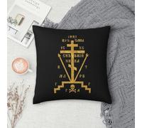 Housse de coussin carrée avec croix de calvaire de l'église orthodoxe russe
