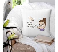 Housse de coussin carrée avec inscription « Don't Touch My Mug » Pibubear pour la maison, le canapé, le salon