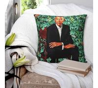 Housse de coussin carrée avec motif portrait national du président Barack Obama Smithsonian