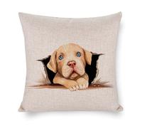 Housse de coussin carrée en coton et lin avec motif chien American Pit Bull Terrier - Pour chambre à coucher, salon, bureau, décoration d'intérieur, cadeau de pendaison de crémaillère - 61 x 61 cm