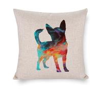 Housse de coussin carrée en coton et lin pour chambre à coucher, canapé, café, bar, club, chaise de pub, 50,8 x 50,8 cm, silhouette de ciel étoilé