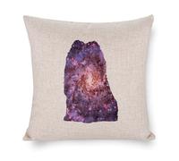 Housse de coussin carrée en coton et lin pour chambre à coucher, canapé, café, bar, club, chaise de pub, 50,8 x 50,8 cm, silhouette de ciel étoilé