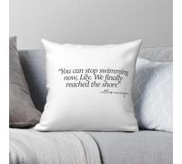 Housse de coussin carrée en polyester et lin avec fermeture éclair imprimée « It Ends With Us »