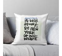 Housse de coussin carrée en polyester et lin avec fermeture éclair « It Will Always Be New York Or Nowhere »