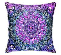 Housse de coussin carrée style bohème chic - Motif mandala rétro - 45,7 x 45,7 cm