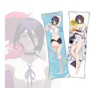 Housse de Coussin Chainsaw Man Reze Dakimakura Housse de Coussin Double Face en Tissu Peluche Court pour Corps animé