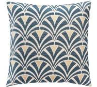 housse de coussin chenille art déco polyester, coton, viscose et autre - 40x40 cm - bleu moyen Bleu G
