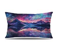Housse de Coussin Ciel étoilé Taie d'oreiller 70x90 cm Lot de 1 en Velours Coussin Decoratif avec Fermeture éclair Invisible Taie Oreiller Rectangulaire pour Decoration Maison Automne, Montagne Q9-736