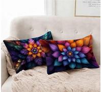 Housse de Coussin Coloré Taie D'Oreiller 40 x 90 cm Lot de 2, Taie Oreiller Feuilles Coussin Rectangulaire Impermeable Design avec Fermeture Éclair Invisible pour Decoration Maison Chambre -lsy2501275