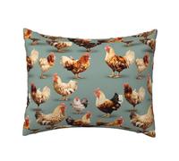 Housse de coussin confortable imprimée poule pour chambre à coucher, canapé, voiture, décoration d'intérieur, polyvalente, fermeture éclair facile