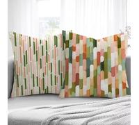 Housse de Coussin Couleur Housse Coussin Exterieur Modèle, Taie d'oreiller 65x65cm Protege Oreiller Lot de 2 Tissu Velours Doux Lavable avec Fermeture éclair Invisible Pour Chambre Décoration R1-157