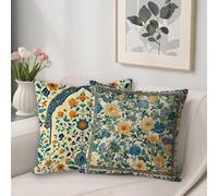 Housse de Coussin Couleur Nationalité Taie Oreiller 45x45 Double Face Lin Decoratif Coussin Canape Lot de 2 Imperméable Taie Oreiller pour Chambre Maison Jardin Exterieur Decoration P-346