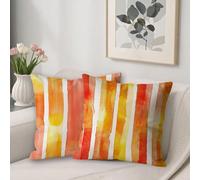 Housse de Coussin Couleur Orange Doubler Taie Oreiller 75x75 Double Face Lin Decoratif Coussin Canape Lot de 2 Imperméable Taie Oreiller pour Chambre Maison Jardin Exterieur Decoration P-210
