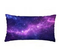 Housse de Coussin Couleur Taie d'oreiller 50x70 cm Lot de 1 en Lin Coussin Decoratif Impression Double Face avec Fermeture éclair Invisible Taie Oreiller, Decoration Maison Salon, Ciel étoilé T9-79