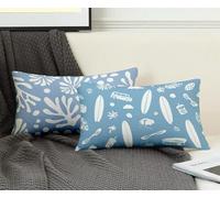 Housse de Coussin Couleur œUf de Canard Taie D'Oreiller 50 x 80cm Lot de 2, Taie Oreiller Corail Coussin Rectangulaire Double Face avec Fermeture Éclair Invisible, Decoration Maison, Cadeau -ly2508MM