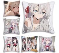 Housse de coussin courte en peluche, dessin animé Alya parfois cache ses sentiments en russe, décoration de canapé pour la maison, impression Double face 171X48A18