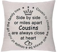 Housse de coussin « Cousin to Cousin » - Taie d'oreiller « We Will Always Be A Couple of Nuts Off The A 45 cm x 45 cm