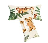 Housse de Coussin CrèMe Taie Oreiller 70x90cm Animal Coussin Exterieur Impermeable Velours Housse de Coussin Lot de 2, Fermeture éclair Invisible Facile à Nettoyer Pour Jardin Balcon Décoration C0C217