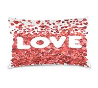 Housse De Coussin Cœur Rouge d'amour De La Saint-Valentin Taies Doreiller Confortable Taie Oreiller Modernes Housse De Coussin 40x60 cm, pour Chambre, Maison