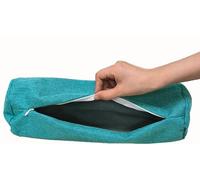 Housse de coussin cylindrique en lin avec fermeture éclair (taie d'oreiller uniquement) douce pour coussin cylindrique (bleu sarcelle, 20 x 100 cm)