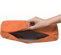 Housse de coussin cylindrique en lin avec fermeture éclair (taie d'oreiller uniquement) douce pour coussin cylindrique (orange, 20 x 100 cm)