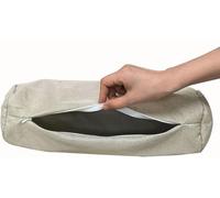 Housse de coussin cylindrique en lin avec fermeture éclair (taie d'oreiller uniquement) douce pour coussin cylindrique (beige, 20 x 100 cm)