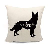 Housse de coussin de berger allemand, cadeau pour amoureux des chiens, cadeau de mariage, cadeau de fiançailles, cadeaux pour les jeunes mariés, cadeaux de berger allemand, 45,7 x 45,7 cm, housse de
