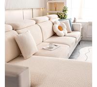 Housse De Coussin De Canapé D Angle- Housses De Coussin De Dossier SièGe De Canapé Extensible 3 4 2 1 Places Couvre Protege De Assise Canapé Et Chaise(4 Seater Cover L: 165-190cm, W: 65-95cm,Beige)