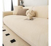 Housse de coussin de canapé en chenille épaisse avec tissage rayé de style nordique, housses de canapé sectionnelles texturées, antidérapantes, lavables, protection de m beige 90*280cm/35.43*110.24in