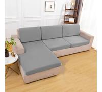 Housse de coussin de canapé imperméable et élastique - Pour animaux domestiques et enfants - Gris clair - Taille XL