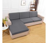 Housse de coussin de canapé imperméable et élastique - Pour animaux domestiques et enfants - Gris - Taille XXL