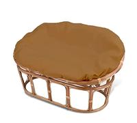 Housse de coussin de chaise papasan imperméable, housse pour coussin papasan, double housse papasan, double grand coussin de chaise d'extérieur, amovible et lavable en machine,Light brown,170*120CM