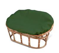 Housse de coussin de chaise papasan imperméable, housse pour coussin papasan, double housse papasan, double grand coussin de chaise d'extérieur, amovible et lavable en machine,Dark green,170*120CM