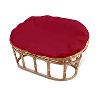 Housse de coussin de chaise papasan imperméable, housse pour coussin papasan, double housse papasan, double grand coussin de chaise d'extérieur, amovible et lavable en machine,Burgundy,170*120CM
