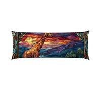 Housse de Coussin de Corps Animaux Girafe, taie d'oreiller pour traversin Long 60x180cm, avec Fermeture éclair Housse de Coussin en Velours Coussins maternité et d’Allaitement idéal y-197