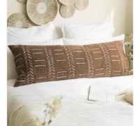 Housse de coussin de corps Boho marron BLISSBLUSH 20 x 54 cm, coussin lombaire d coratif long pour dormir, coussin de corps surdimensionn textur