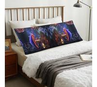 Housse de coussin de corps - Housse de coussin douce et confortable avec fermeture éclair pour le corps Motif champignons lumineux 50,8 x 152,4 cm