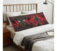Housse de coussin de corps - Housse de coussin longue avec fermeture éclair, taie d'oreiller super douce, motif pieuvre, pirate, respirante, 50,8 x 137,2 cm