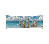 Housse de Coussin de Corps Mouettes Marines, taie d'oreiller pour traversin Long 40x150cm, avec Fermeture éclair Housse de Coussin en Velours Coussins maternité et d’Allaitement idéal y-303