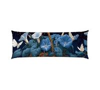 Housse de coussin de corps Papillons de fleur de pétunia, taie d'oreiller pour traversin long 30x90cm, avec Fermeture éclair housse de coussin en velours Coussins maternité et d’Allaitement idéal y695