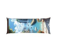 Housse de Coussin de Corps Paysages de la côte, taie d'oreiller pour traversin Long 60x180cm, avec Fermeture éclair Housse de Coussin en Velours Coussins maternité et d’Allaitement idéal y-251