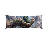 Housse de Coussin de Corps Paysages de la Terre, taie d'oreiller pour traversin Long 30x90cm, avec Fermeture éclair Housse de Coussin en Velours Coussins maternité et d’Allaitement idéal y-149