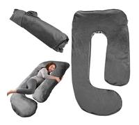 Housse de coussin de grossesse en forme de J - Housse de coussin de grossesse en forme de J - Pour femmes et personnes dormant sur le côté - Housse de rechange pour coussin d'allaitement - 150 x 80 cm