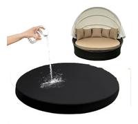 Housse de coussin de rechange ronde imperméable en fourrure pour chaise longue, housse de coussin de transat noire durable et élégante
