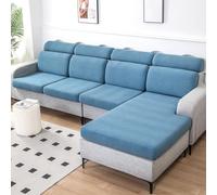 Housse De Coussin De SièGe De Canapé Amovibles 1 2 3 4 Places Housses Universelles Pour Canapé Couvre Protege De Dossier/Assise De Canapé, Polyester (Headrest Cover: L: 65-95cm- W: 20-35cm,Blue)