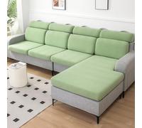 Housse De Coussin De SièGe De Canapé Amovibles 1 2 3 4 Places Housses Universelles Pour Canapé Couvre Protege De Dossier/Assise De Canapé, Polyester (Chaise Cover: L: 145-180cm- W: 85-115cm,Green)