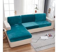 Housse De Coussin De SièGe De Canapé En Velours 3 2 4 1 Places Couvre Protege De Canapé Assise Extensible- Housses De Coussin De Dossier Canapé D'Angle (1 Seater Cover L: 65-95cm- W: 65-95cm,Blue)